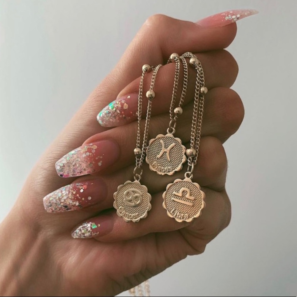 Zodiac Coin Necklace Constellation Gold plated